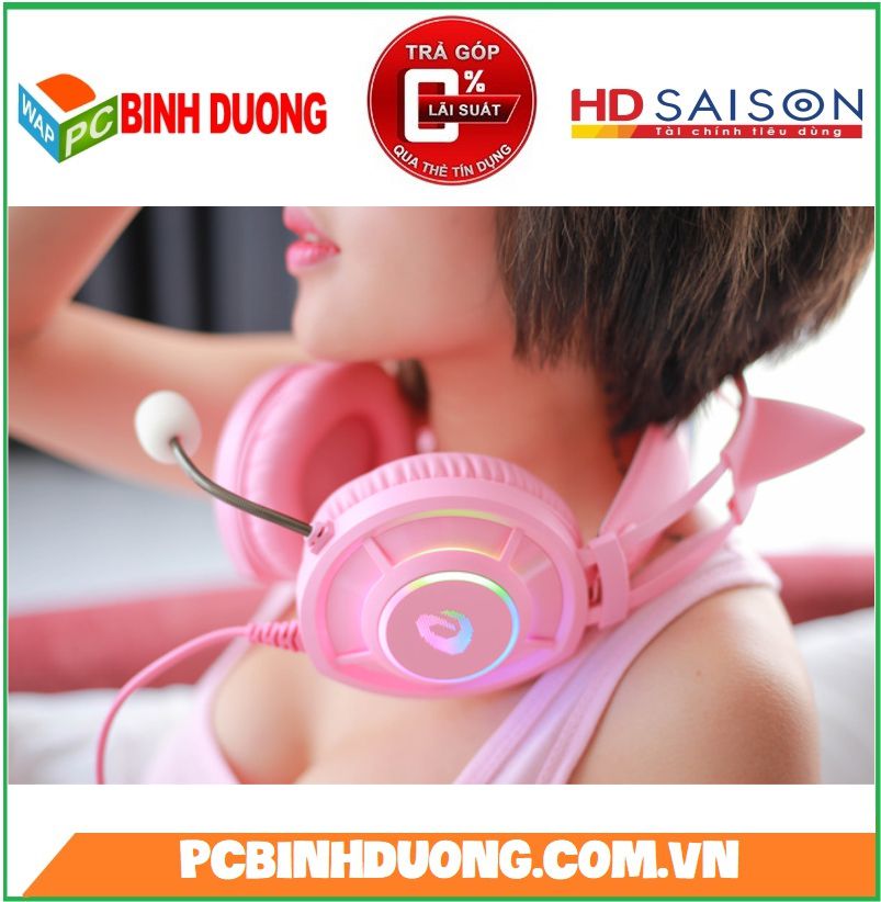 Tai Nghe Draeu EH469 Pink RGB USB 7.1