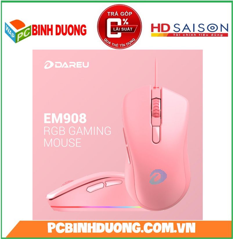 Chuột Dareu EM908 Pink LED RGB
