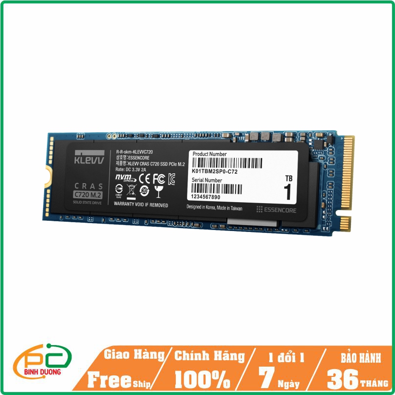 Ổ Cứng SSD Klevv Cras C720 1TB M.2 Nvme PCIe (Gen 3x4)