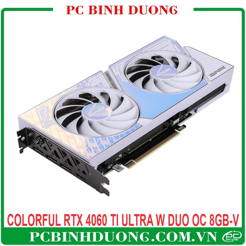 Card màn hình Colorful Igame RTX 4060 Ti Ultra W DUO OC 8Gb-V (GDDR6/128 Bit) - 2 Fan