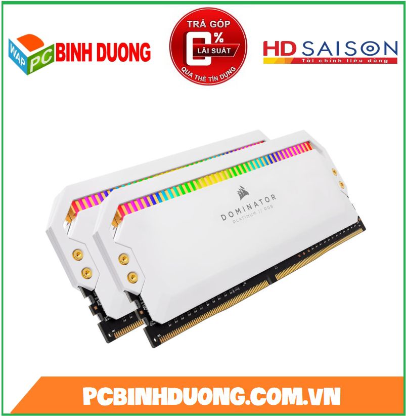 RAM Corsair 16gb/3200 DDR4 (2x8G) Dominator Platinum RGB CMT16GX4M2C3200C16W  White