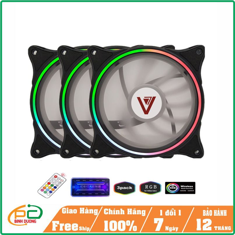 Bộ Quạt 3 Fan VSP V206B Led RGB