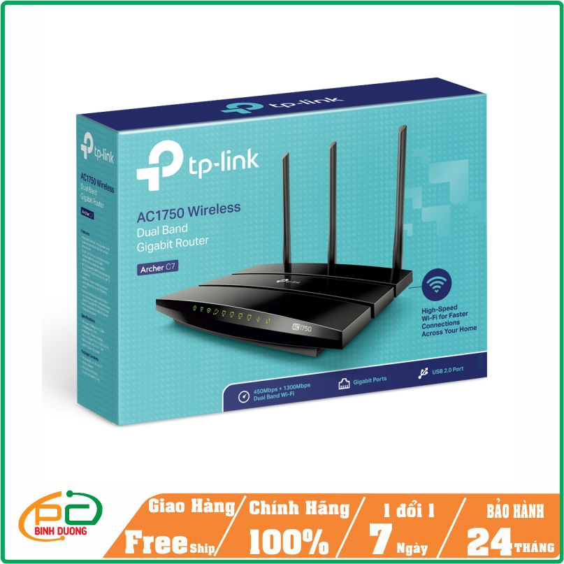 Phát Wifi TP-Link C7 AC1750 Băng tầng kép 2.4Ghz/5.0Ghz