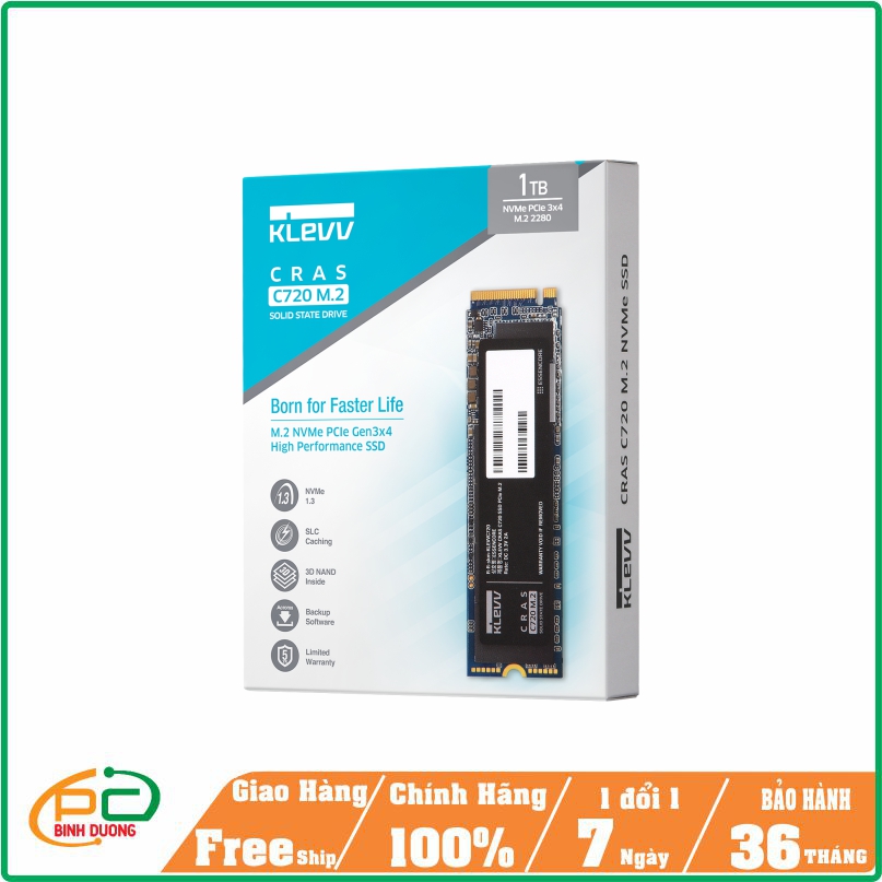 Ổ Cứng SSD Klevv Cras C720 1TB M.2 Nvme PCIe (Gen 3x4)