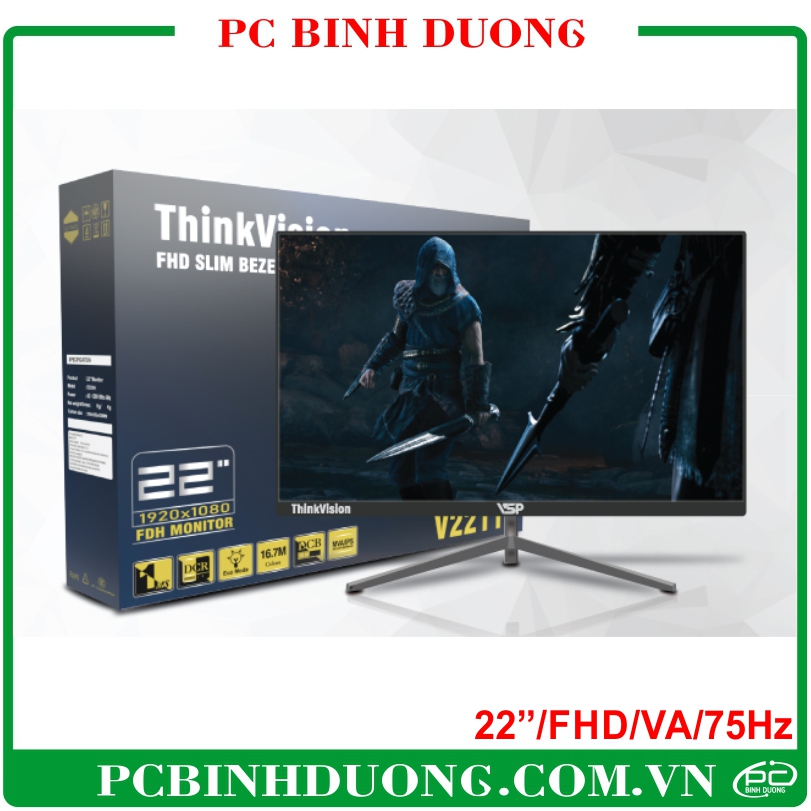 Màn Hình Phẳng VSP 22'' V2211S ThinkVision Black FHD/VA/75Hz 