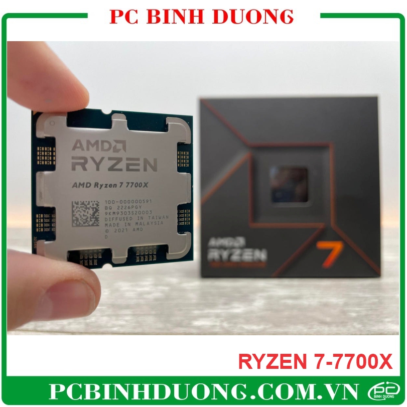 CPU AMD Ryzen 7-7700X (4.5Ghz Turbo 5.4Ghz/40Mb/8 Core/16 Threads/105w ) - AM5