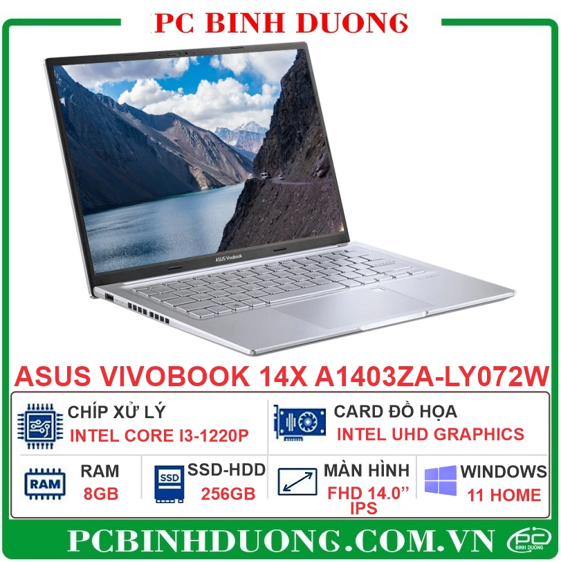 Laptop Asus Vivobook 14X A1403ZA-LY072W (Intel Core i3-1220P/8GB/256GB SSD M.2/Intel UHD/ 14.0 inch FHD/Windows 11 Home/1.6kg)