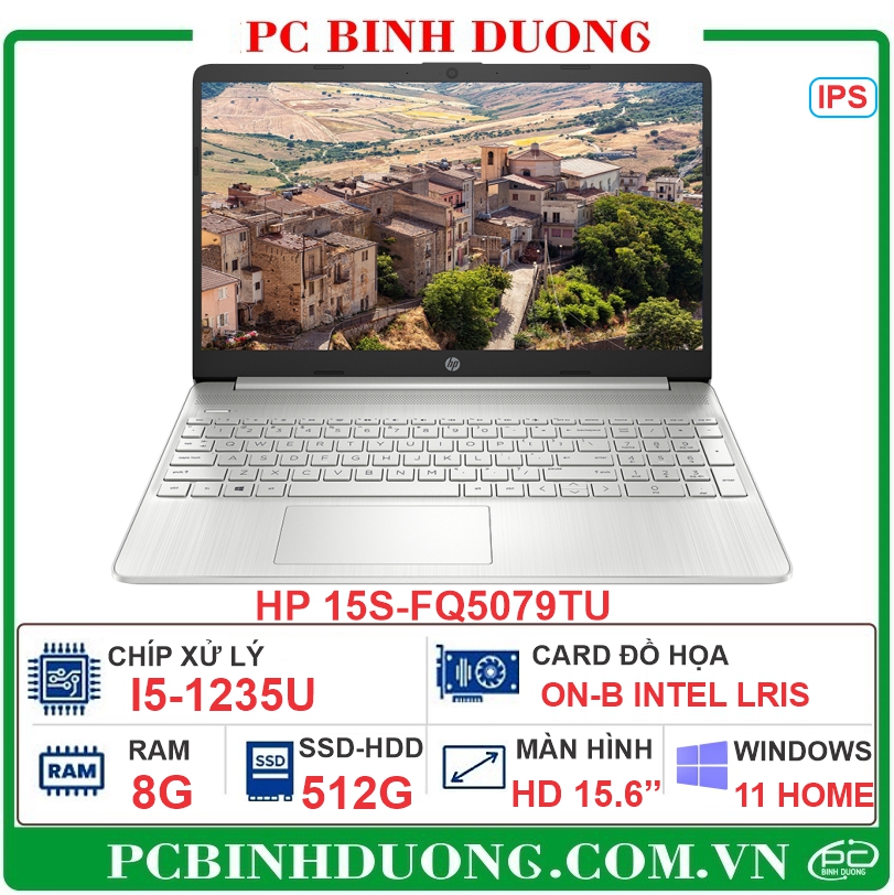 Laptop HP 15S-FQ5079TU (i5-1235U/RAM 8GB/512GB SSD M.2 NVMe/ Windows 11 Home 1.7Kg)