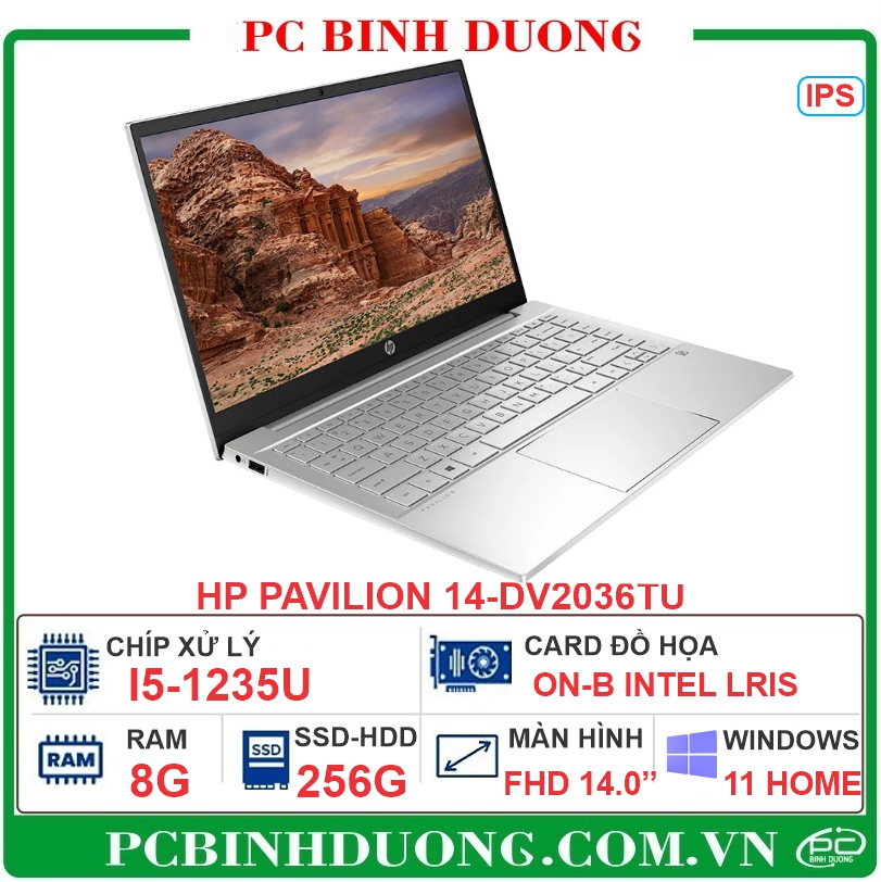 Laptop HP Pavilion 14-DV2036TU (i5-1235U/RAM 8GB/256GB SSD M.2 NVMe/ Windows 11 Home 1.4Kg)