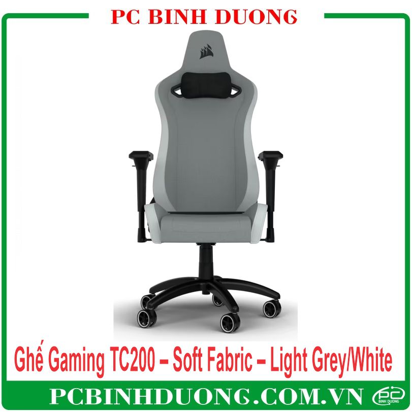 Ghế Gaming Corsair TC200 Gaming Chair – Soft Fabric – Light Grey/White/CF-9010048-WW