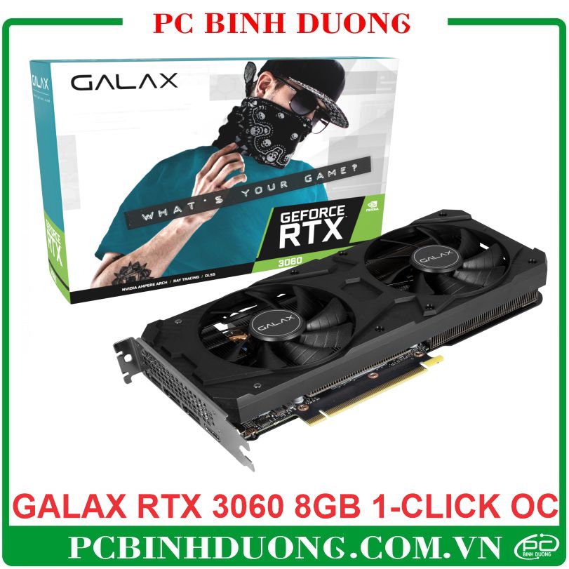 Card màn hình Galax RTX 3060 1-Click OC 8Gb/DDR6/128Bit 2 Fan 