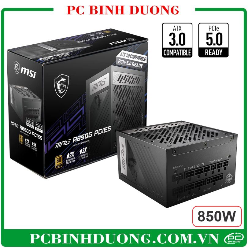 Nguồn MSI MPG A850G PCIE 5.0 850w 80 Plus Gold (Full Modular)