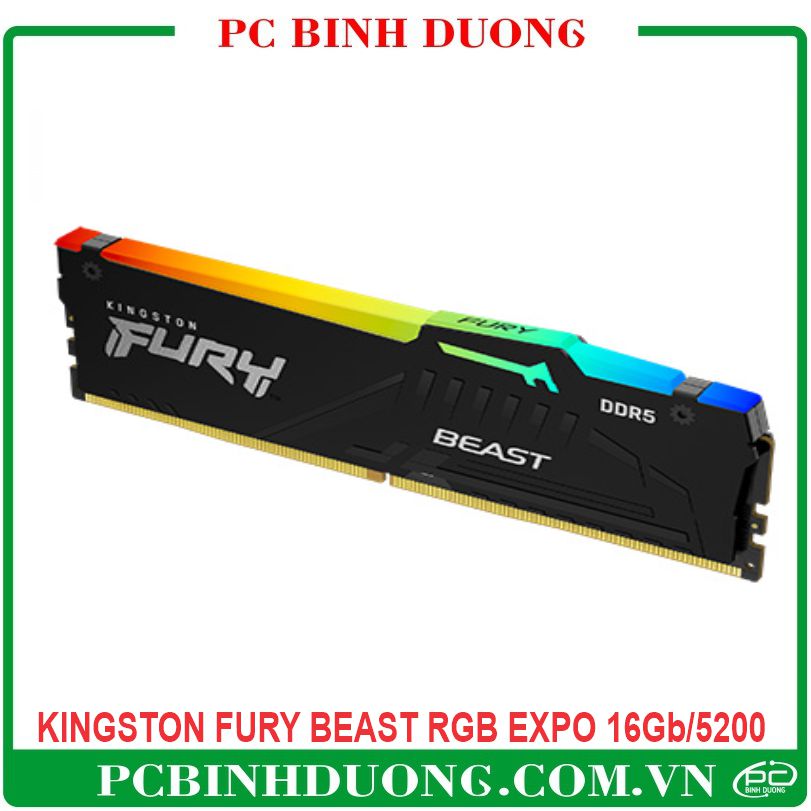 Ram Kingston Fury Beast RGB EXPO 16Gb/5200 (1x16Gb) DDR5/CL36/DIMM - Black