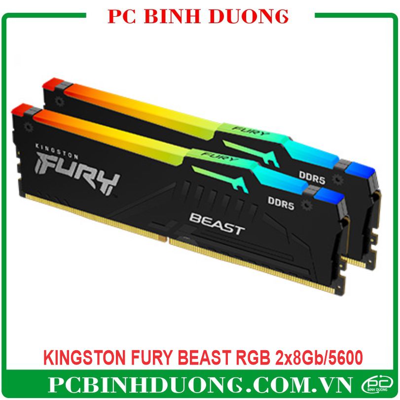 Ram Kingston Fury Beast RGB Kit 16Gb/5600 (2x8Gb) DDR5/CL40/DIMM - Black