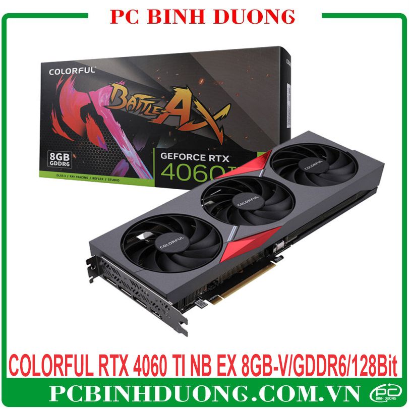 Card màn hình Colorful RTX 4060 Ti NB EX 8Gb-V (GDDR6/128 Bit) - 3 Fan