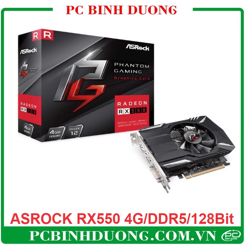 Card VGA Asrock Phantom Gaming RX550 4Gb/DDR5/128Bit