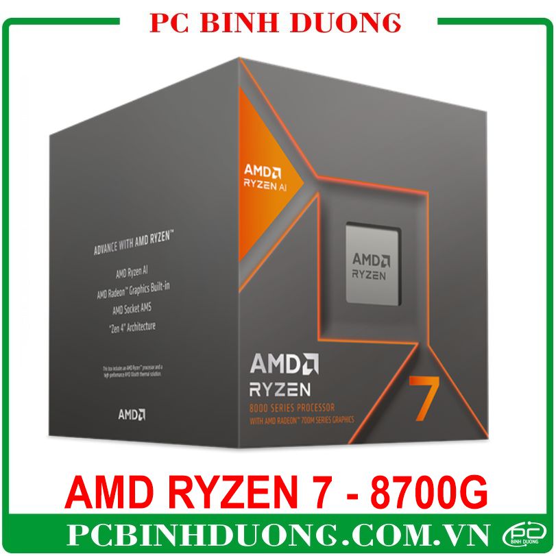 CPU AMD Ryzen 7-8700G (4.2GHz Boost 5.1GHz / 8 nhân 16 luồng / 24MB) / AM5