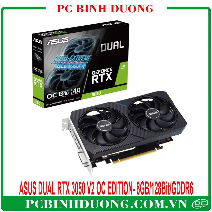 Card Màn Hình ASUS Dual GeForce RTX™ 3050 V2 OC Edition (8GB/GDDR6/128 Bit) - 2 Fan