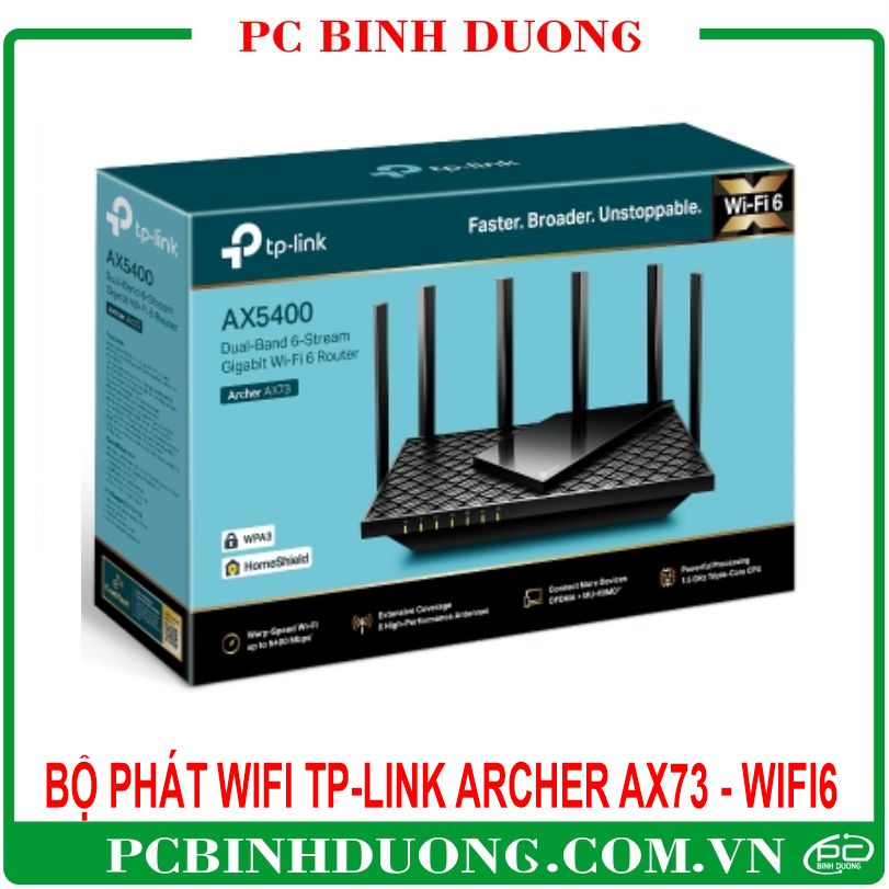 Phát Wifi TP-Link Archer AX73 - Wifi 6 (802.11ax) 2 Băng Tần (2.4GHz/5GHz)