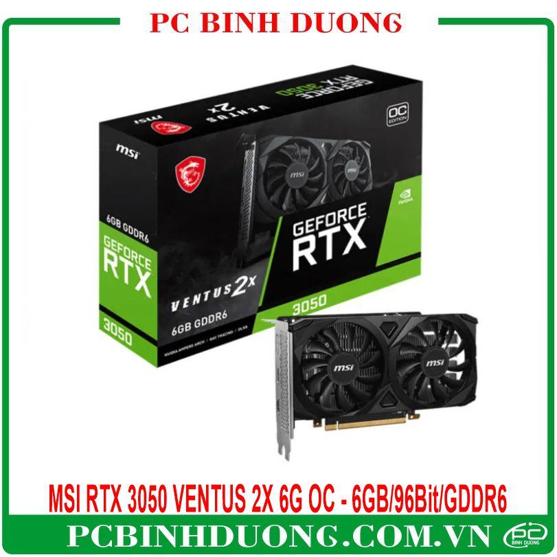 Card Màn Hình MSI GeForce RTX 3050 VENTUS 2X 6G OC (6Gb/GDDR6/96Bit) - 2 Fan
