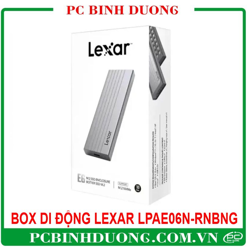 Box di động SSD Lexar E6 LPAE06N-RNBNG (M.2 NVMe Gen3x4 / Gen4x4) Cổng Type C