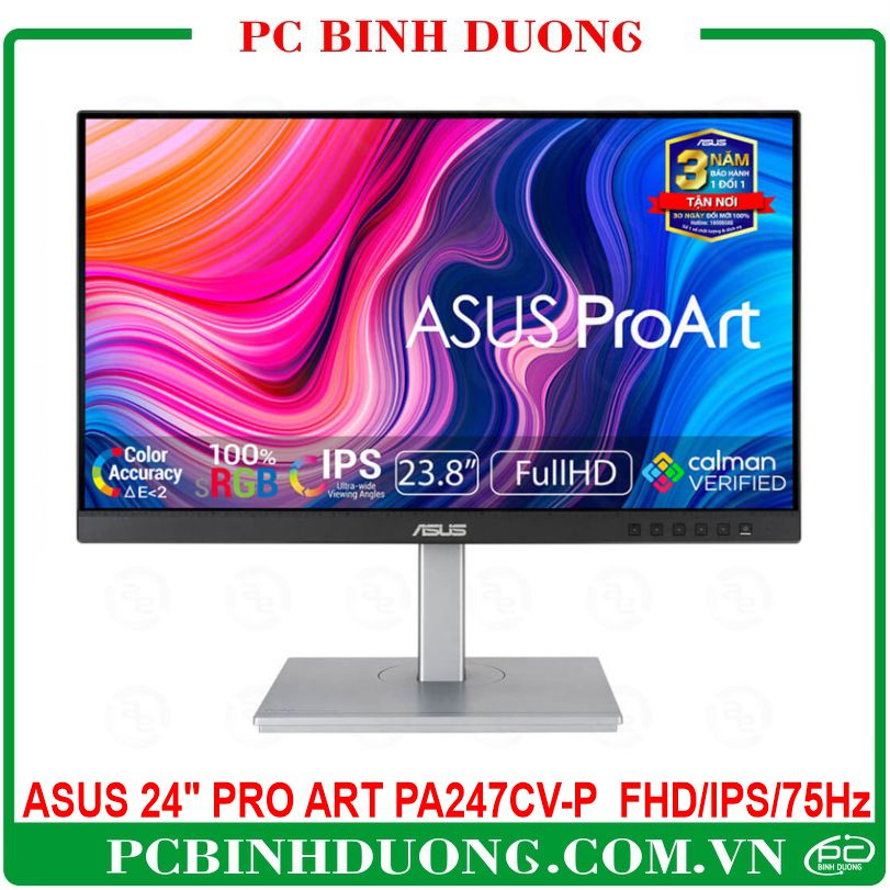 Màn Hình Phẳng ASUS 24'' ProArt PA247CV-P Thiết Kế Đồ Họa FHD/IPS/75Hz/5Ms/Type C