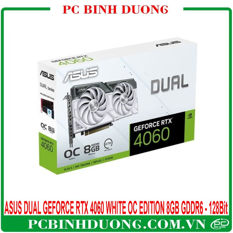 Card Màn Hình ASUS Dual GeForce RTX™ 4060 White OC Edition (8GB/GDDR6/128Bit) - 2 Fan