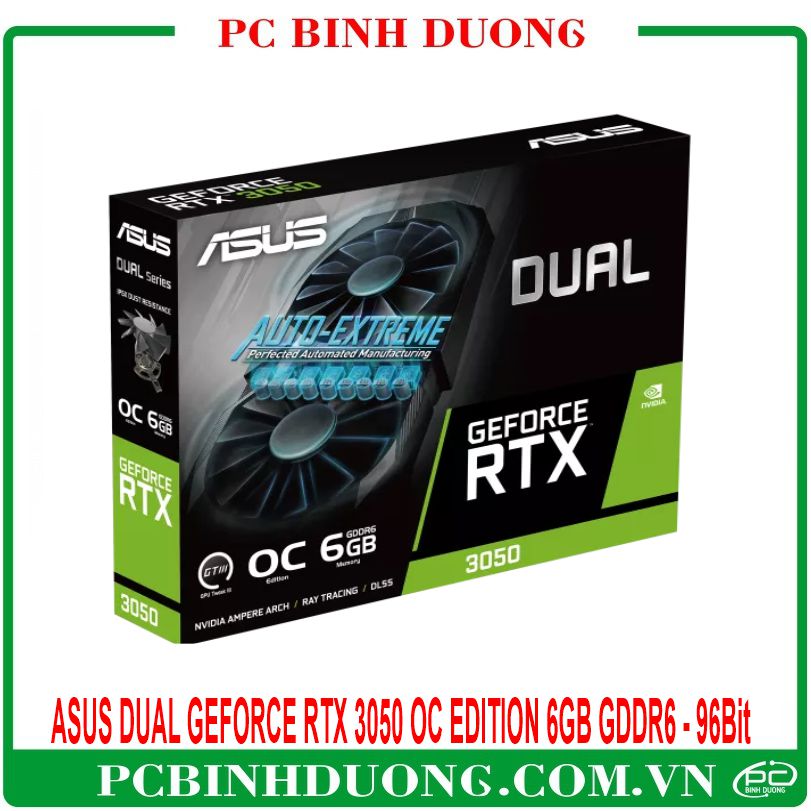 Card Màn Hình ASUS Dual GeForce RTX™ 3050 OC Edition (6GB/GDDR6/96Bit) - 2 Fan