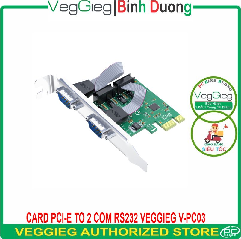 Card PCI-E To 2 Com RS232 VegGieg V-PC03