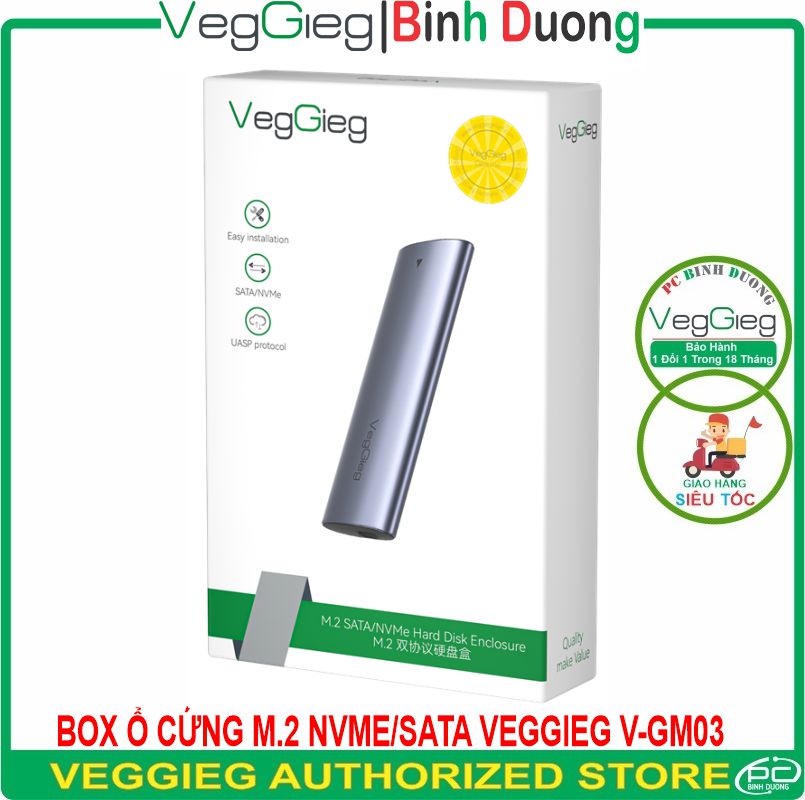 Box Ổ Cứng M.2 VegGieg V-GM03 - USB 3.1