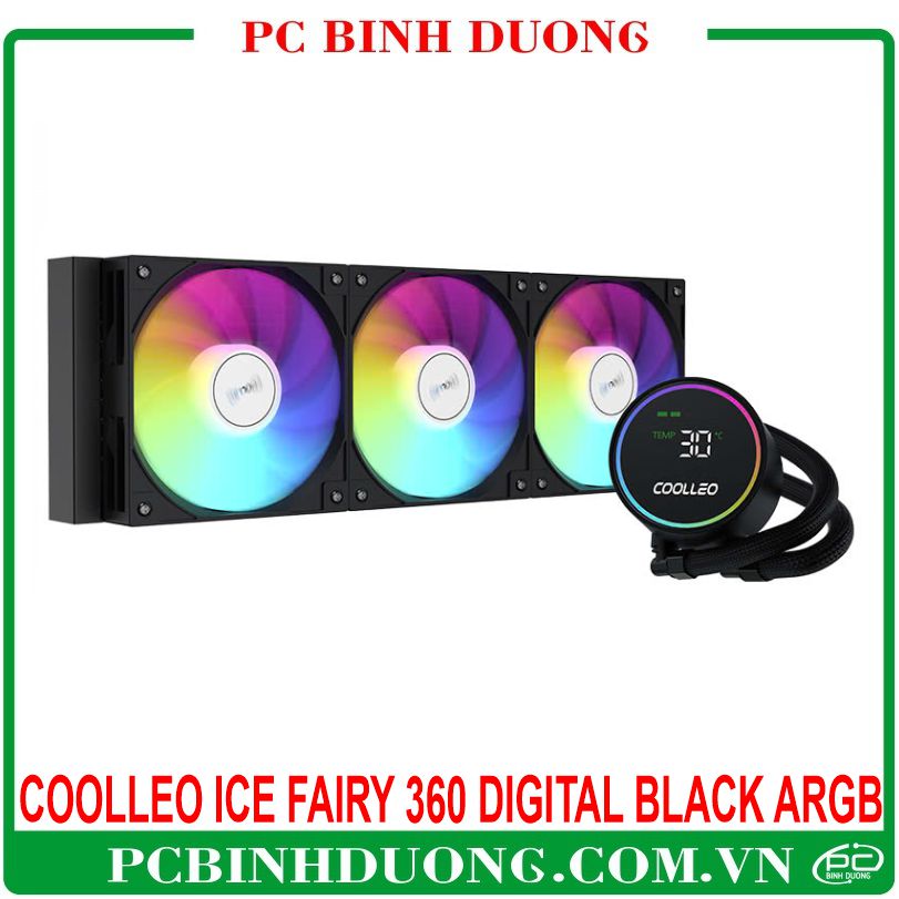 Tản Nhiệt Nước AIO  COOLLEO ICE Fairy 360 Digital Black ARGB