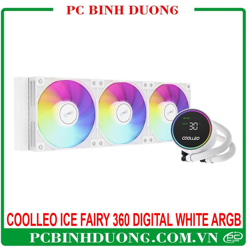 Tản Nhiệt Nước AIO COOLLEO ICE Fairy 360 Digital White ARGB