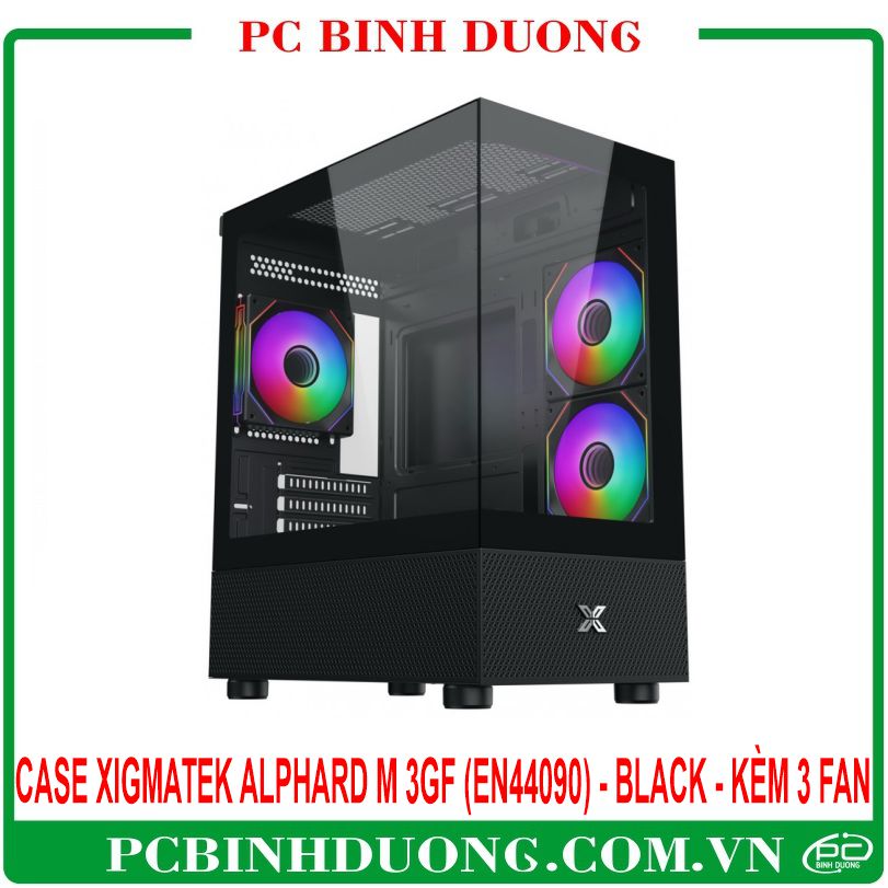 Vỏ Case XIGMATEK ALPHARD M 3GF (M-ATX/ITX) Màu Đen (EN44090) - Tặng  Kèm 3 Fan