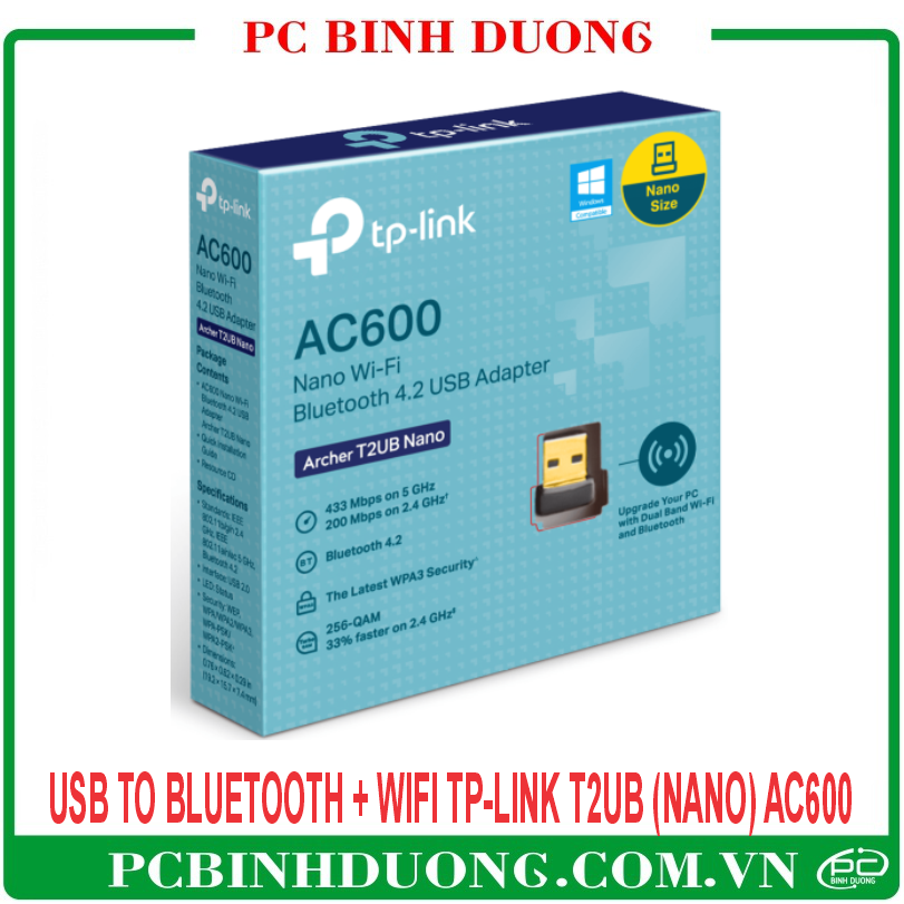 Bộ Chuyển Đổi USB TPlink ARCHER T2UB (NANO) AC600 Bluetooth 4.2 + WIFI 5