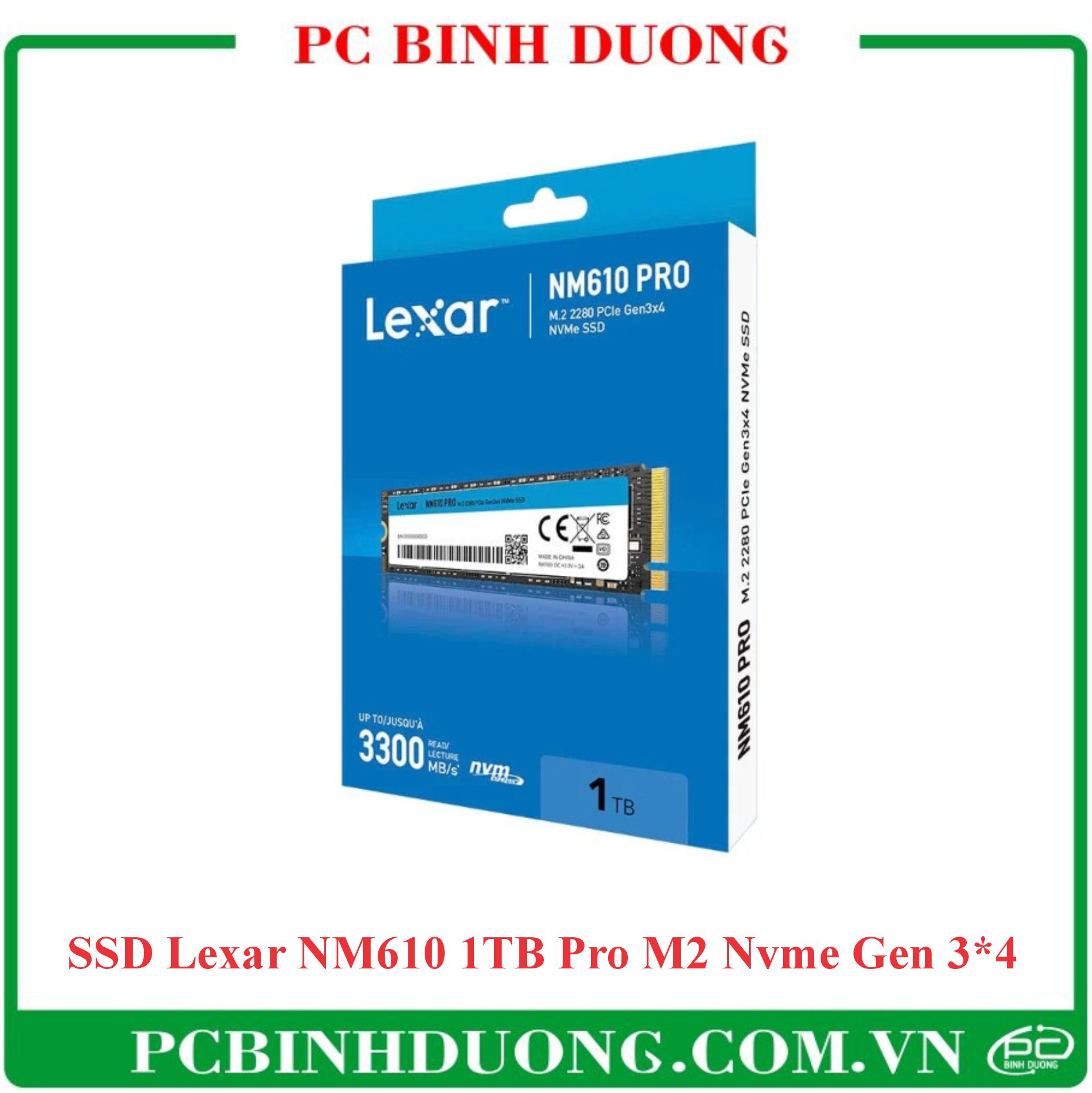 Ổ Cứng SSD Lexar NM610 1TB Pro M2 Nvme Gen 3*4