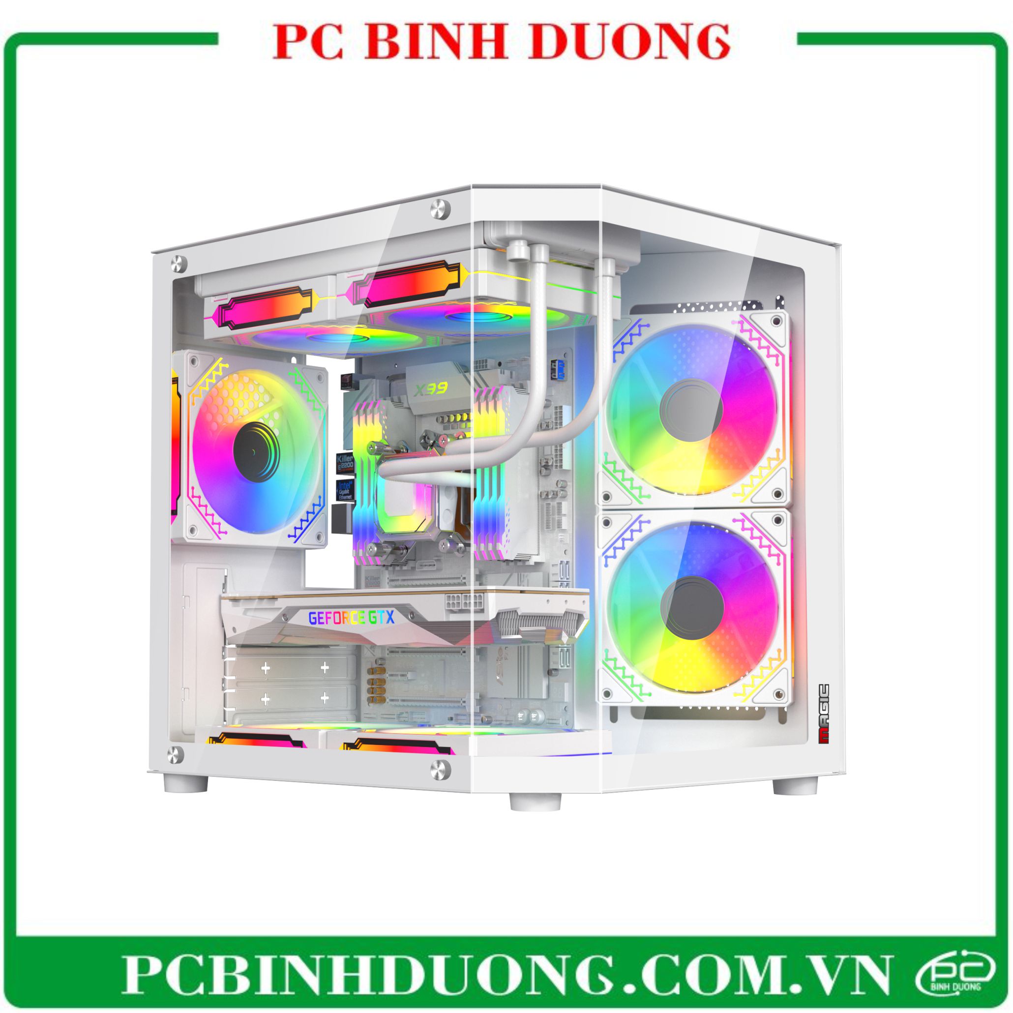 Case Magic Cubi M Elite M-ATX Màu Trắng Ko Kèm Quạt