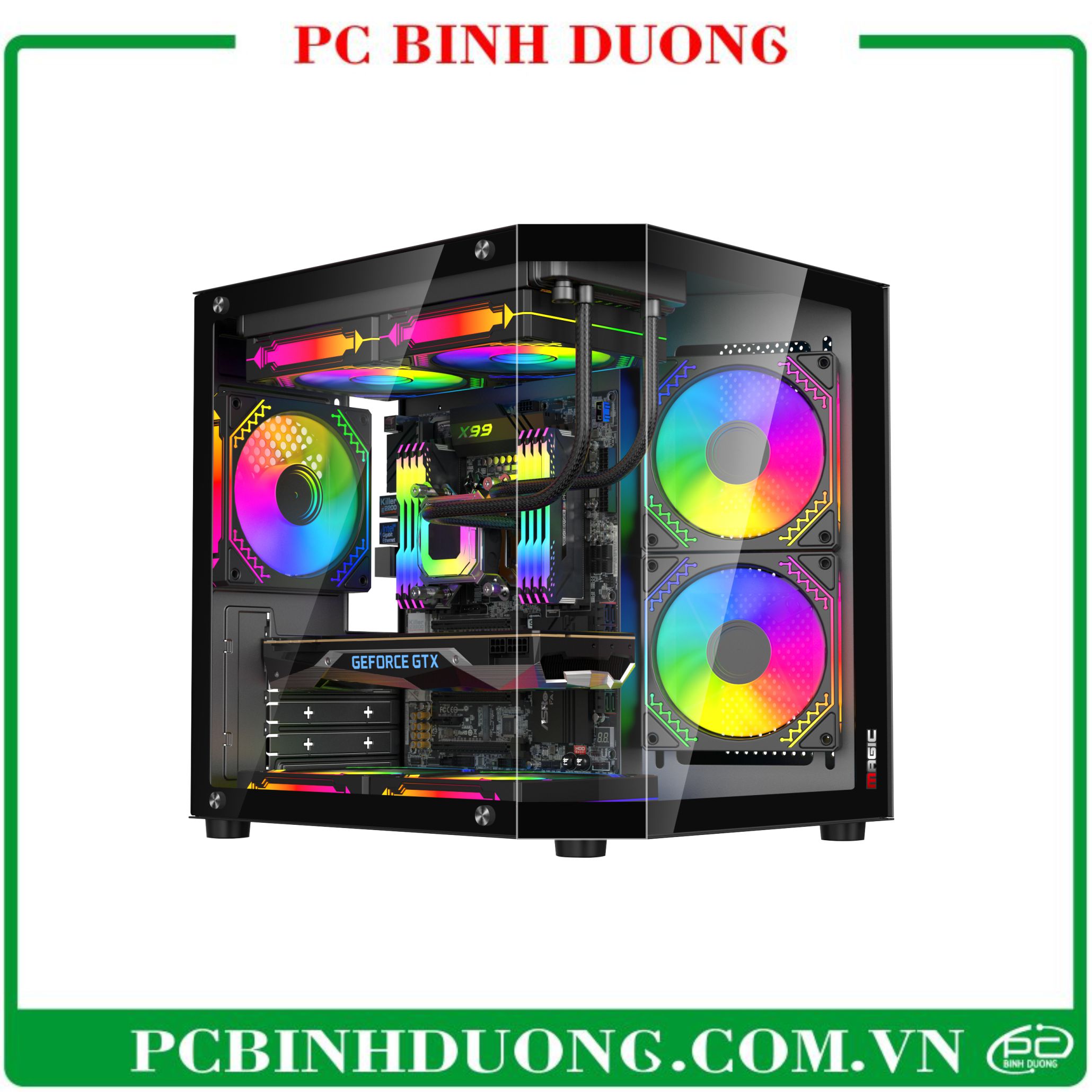 Case Magic Cubi M Elite M-ATX Màu Đen Ko Kèm Quạt