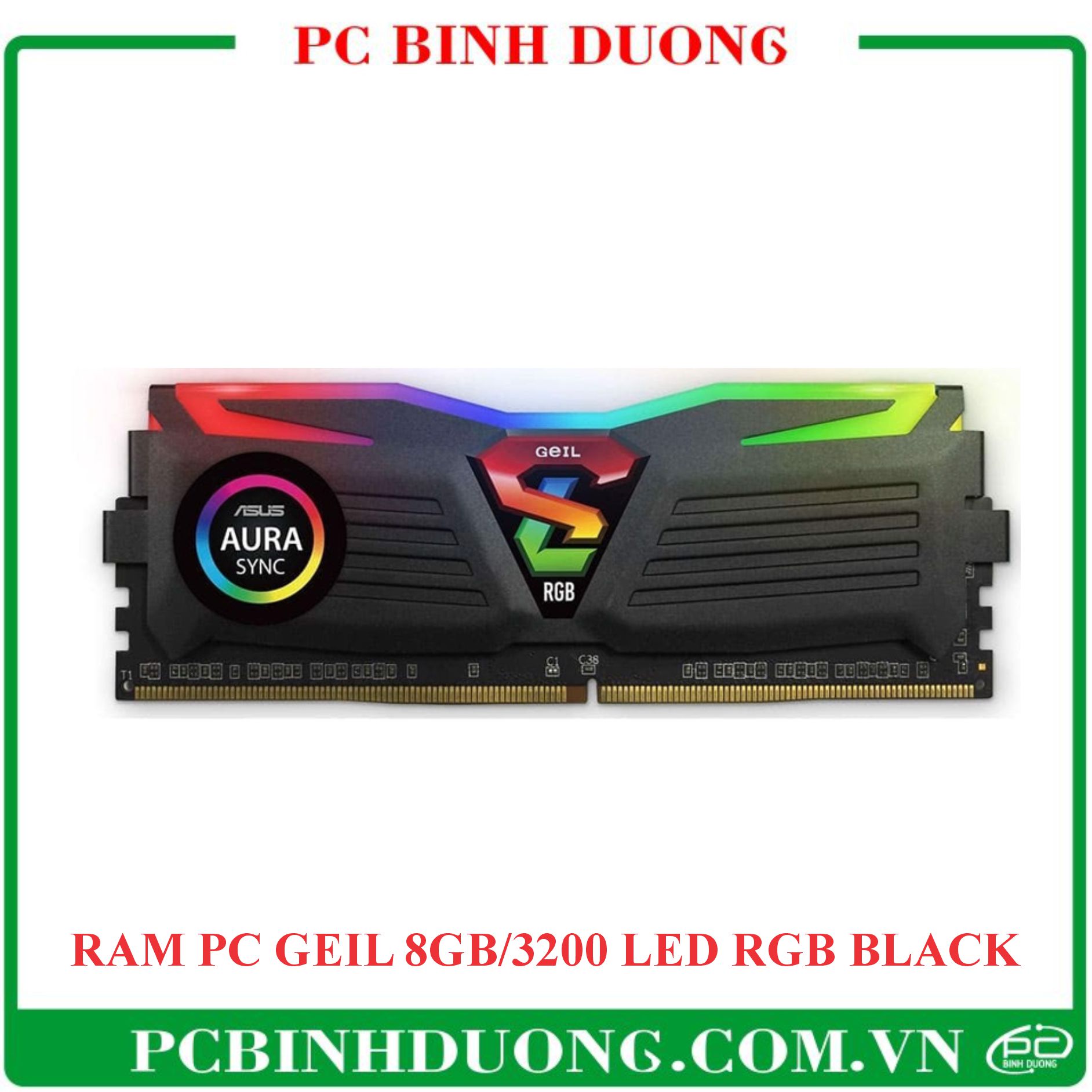 Ram PC GEIL Super Luce 8GB/3200 Led RGB Black